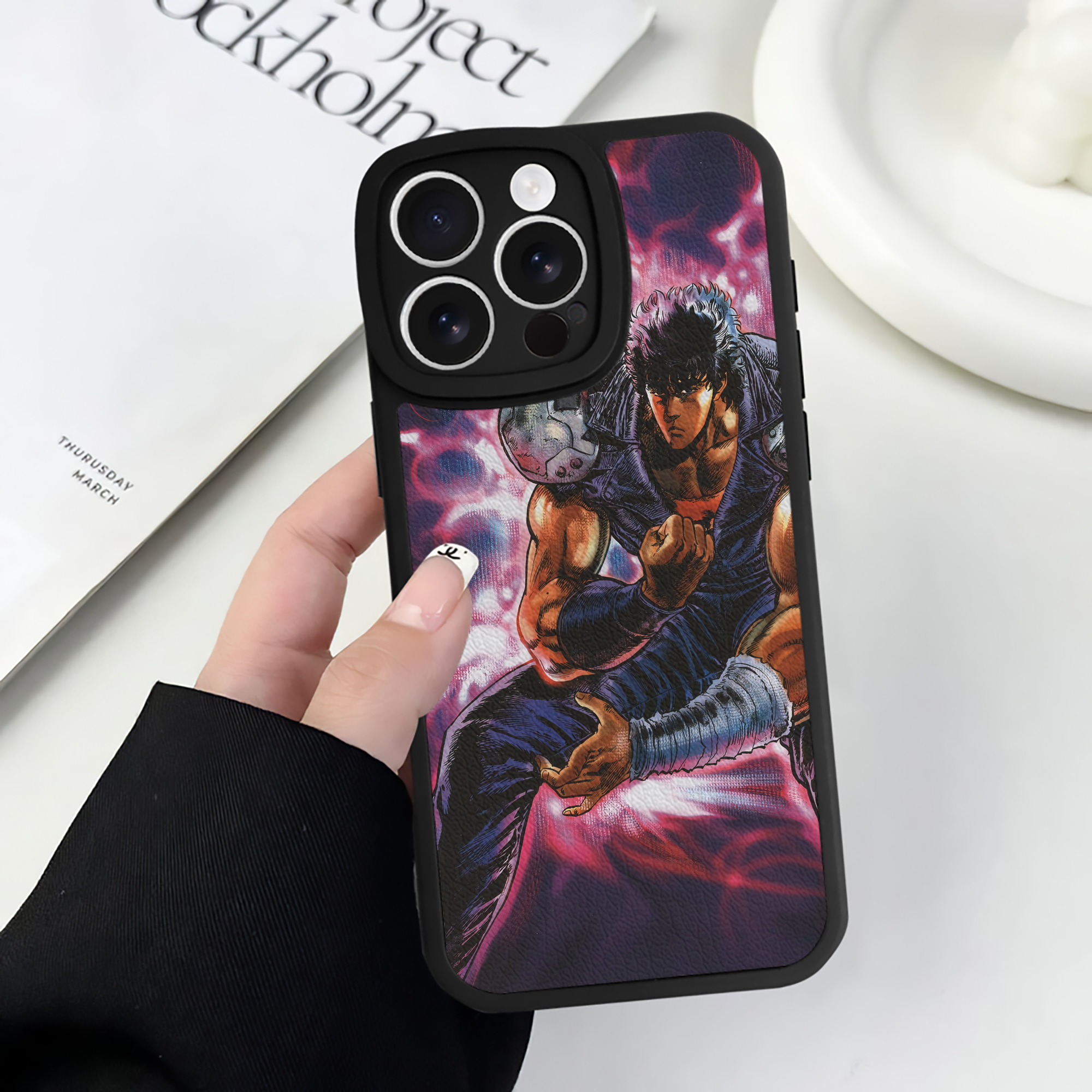 （画像用） 北斗の拳 Fist of the North Star 【iPhone 16シリーズ対応】シリコンスマホケース（レザー調） 材質：シリコン